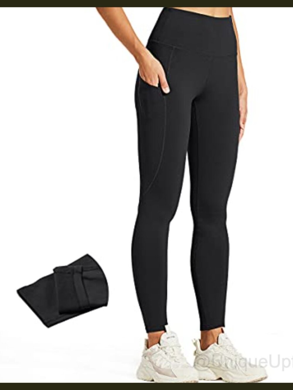Fleece Lined Water Resistant Thermal High Waisted Hiking Leggings Pockets